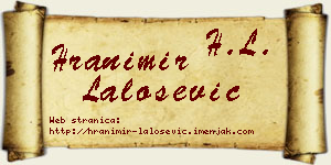 Hranimir Lalošević vizit kartica